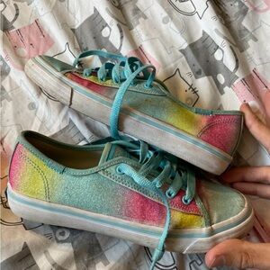 GUC Girl’s Rainbow Glitter Lace Up Keds Sneakers